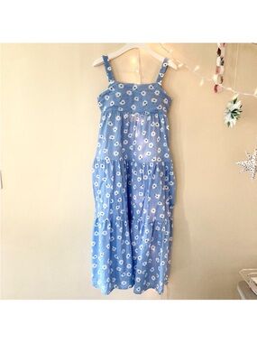 Things Between / Blue maxi Sundress with white flowers